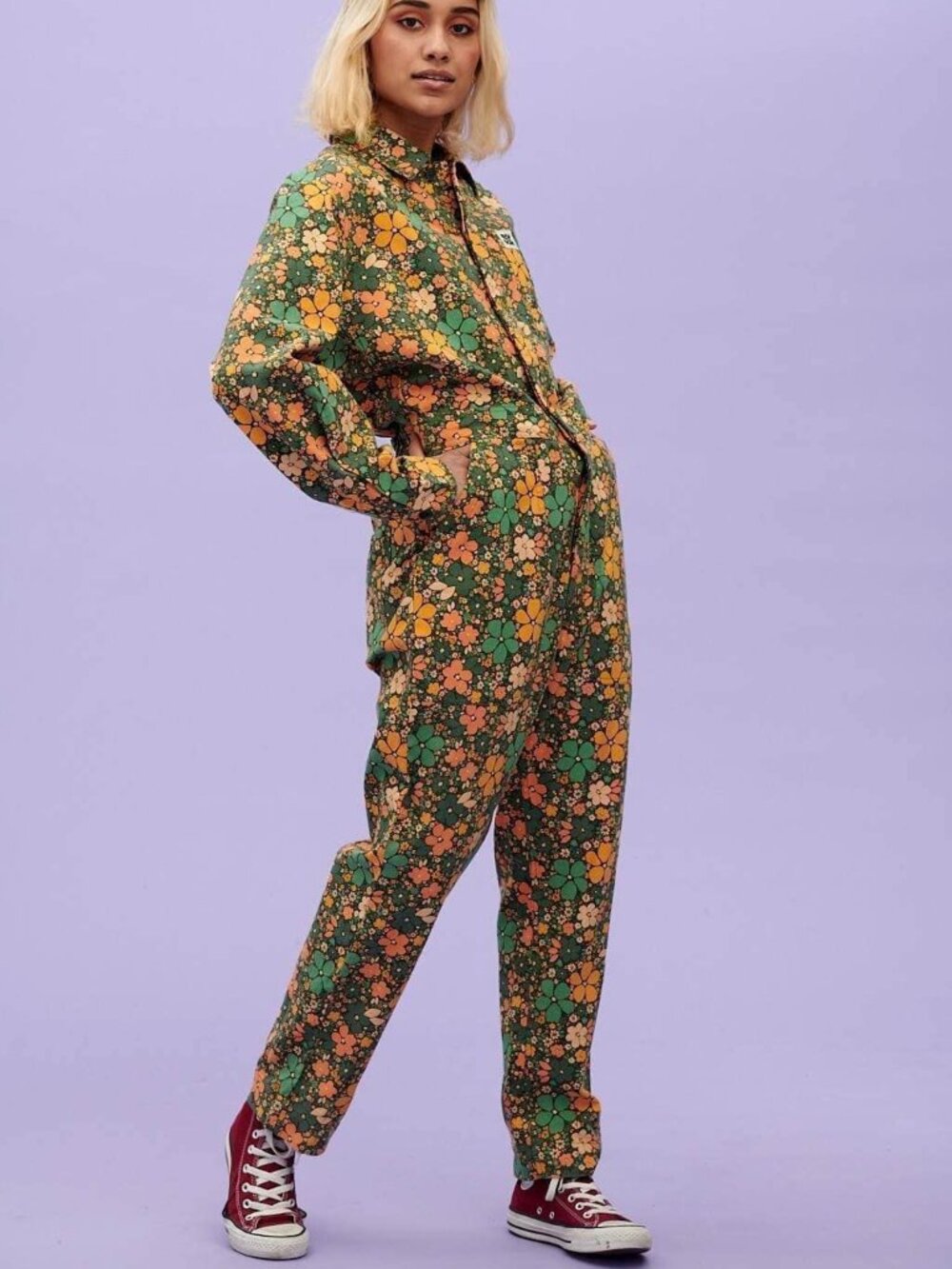 Lucy & Yak L.E. Carmen Boilersuit Tay Print XXL/UK 22-24 EUC Michelle Parascando